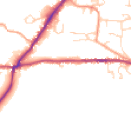 Daytime road noise heatmap for RH20 2BN