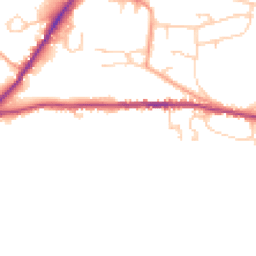 Daytime road noise heatmap for RH20 2HQ