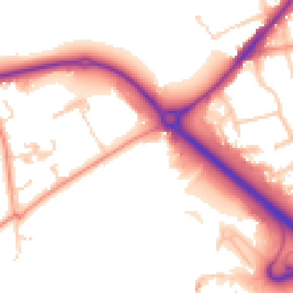 Daytime road noise heatmap for RH6 0AD