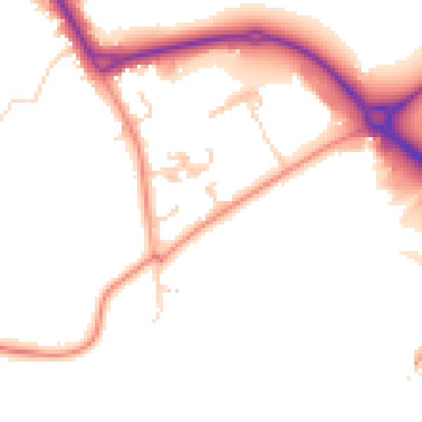 Daytime road noise heatmap for RH6 0AG