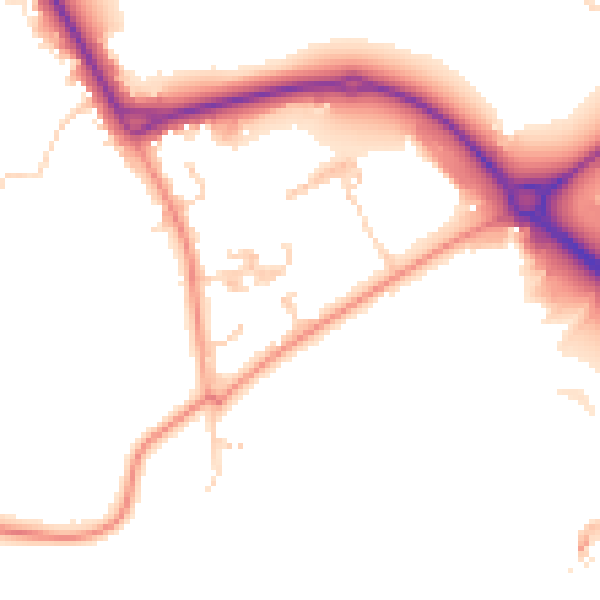 Daytime road noise heatmap for RH6 0AL