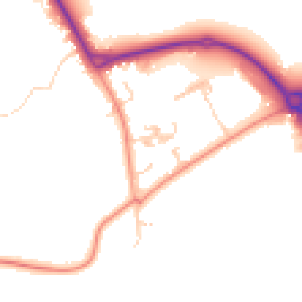 Daytime road noise heatmap for RH6 0GS