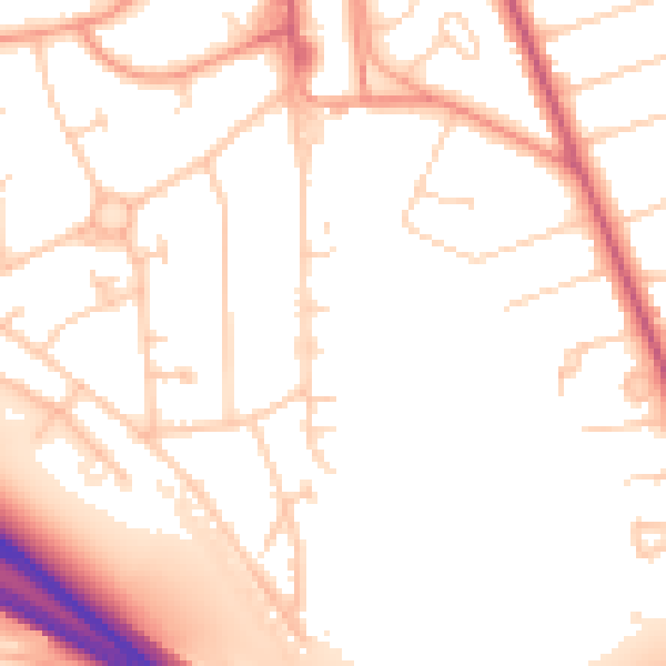Daytime road noise heatmap for RH6 7DA