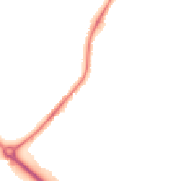 Night-time road noise heatmap for RH6 7HQ