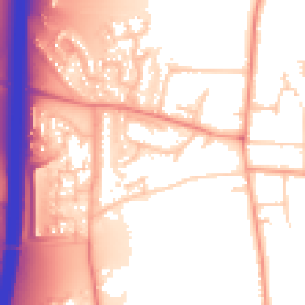 Daytime road noise heatmap for RH6 9NA