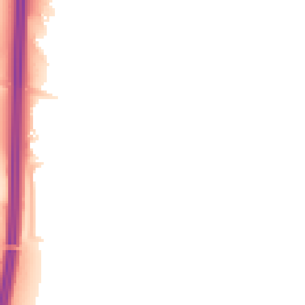 Night-time road noise heatmap for RH6 9NA