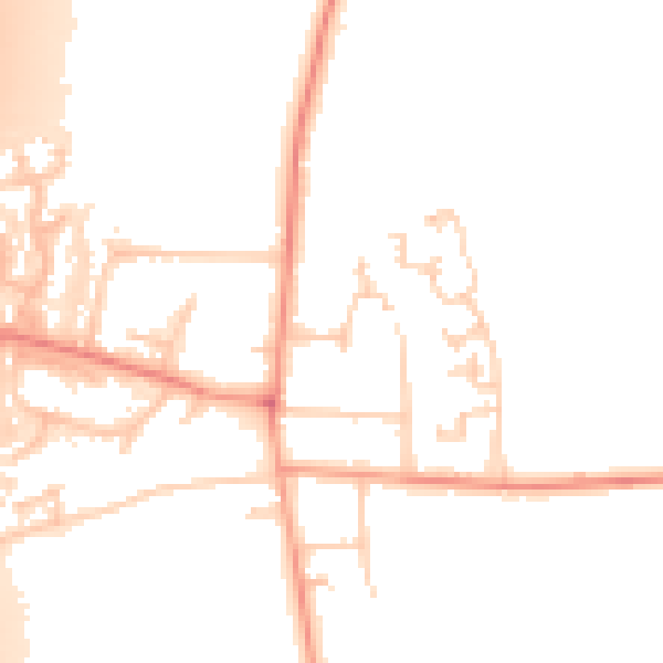 Daytime road noise heatmap for RH6 9NY