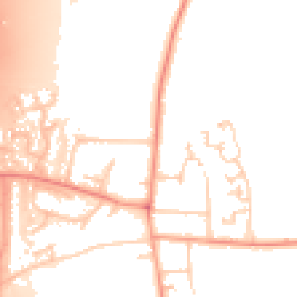 Daytime road noise heatmap for RH6 9NZ