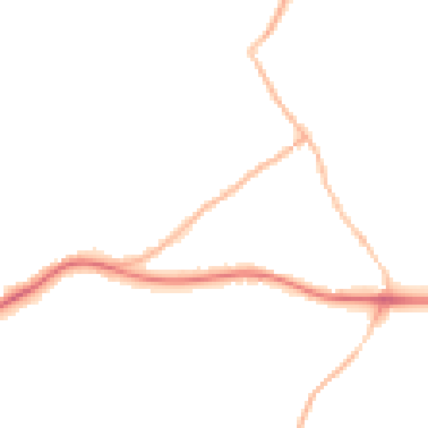 Night-time road noise heatmap for RH8 0DJ