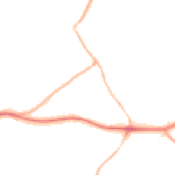 Night-time road noise heatmap for RH8 0DQ