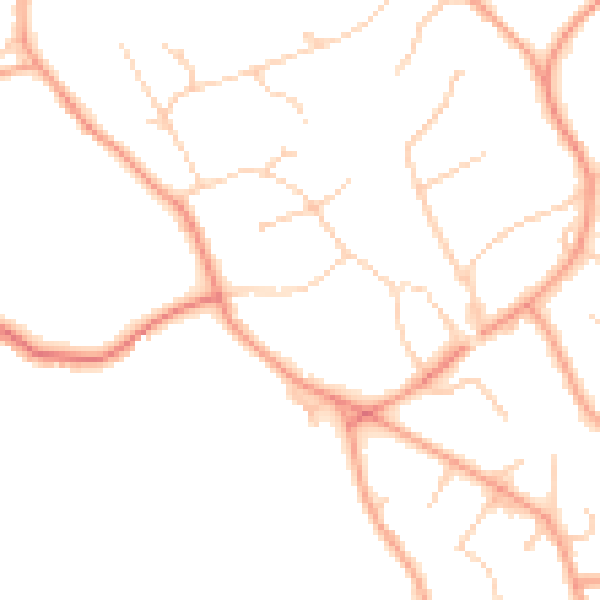 Daytime road noise heatmap for RH8 9EA