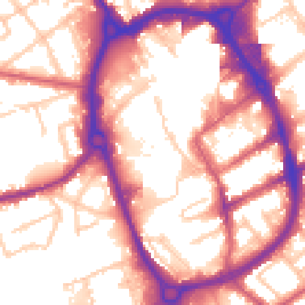 Daytime road noise heatmap for RM1 1AU