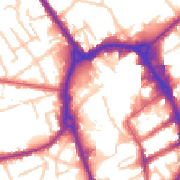 Daytime road noise heatmap for RM1 1HR