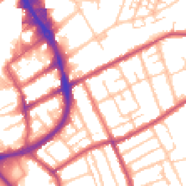 Daytime road noise heatmap for RM1 2PD