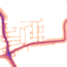 Daytime road noise heatmap for RM10 7AJ