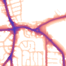 Daytime road noise heatmap for RM10 7AQ
