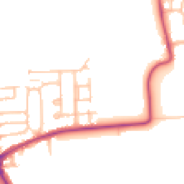 Daytime road noise heatmap for RM10 7BH