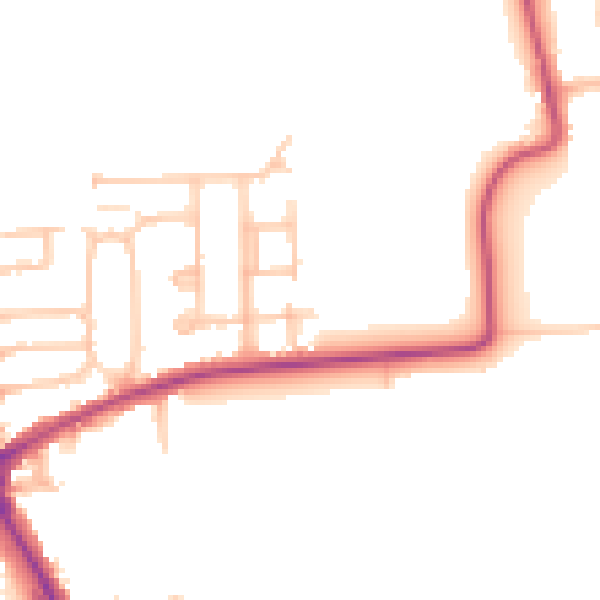 Daytime road noise heatmap for RM10 7BL