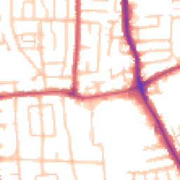 Daytime road noise heatmap for RM10 7BQ