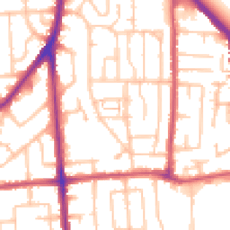 Daytime road noise heatmap for RM10 7JU