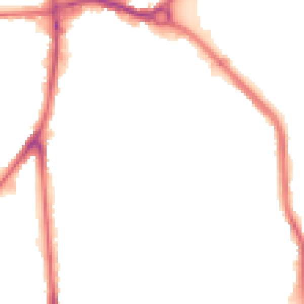 Night-time road noise heatmap for RM10 7PX