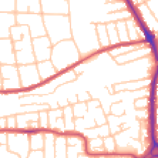 Daytime road noise heatmap for RM10 8GN