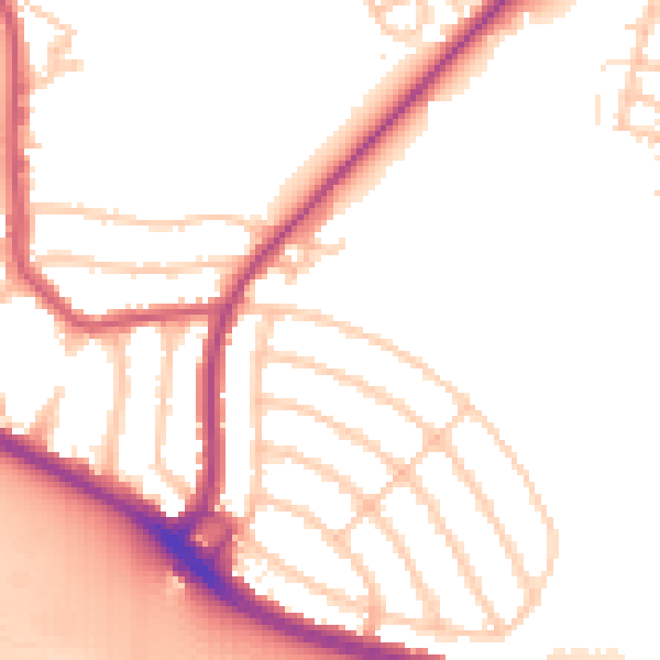 Daytime road noise heatmap for RM10 9EL