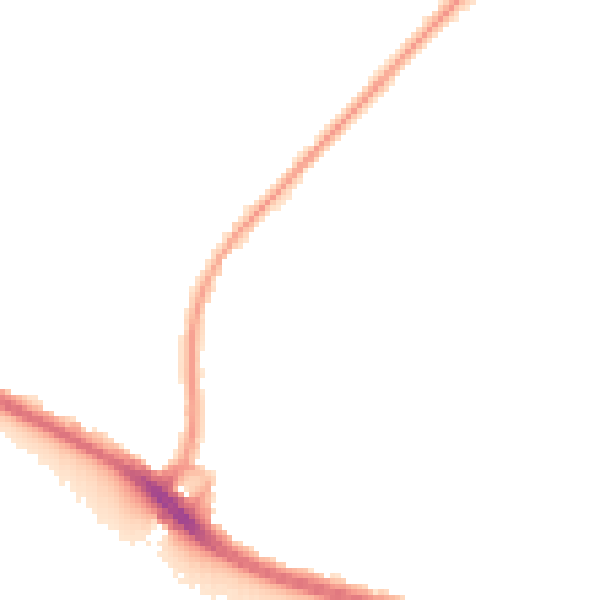 Night-time road noise heatmap for RM10 9EL
