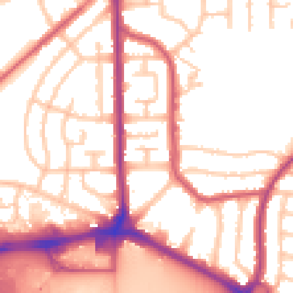 Daytime road noise heatmap for RM10 9JL