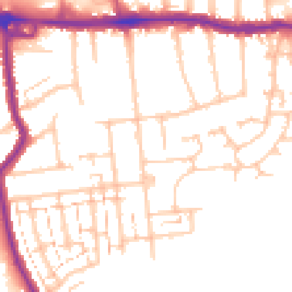 Daytime road noise heatmap for RM12 4AG