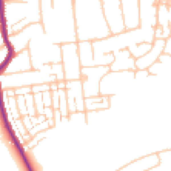 Daytime road noise heatmap for RM12 4AQ