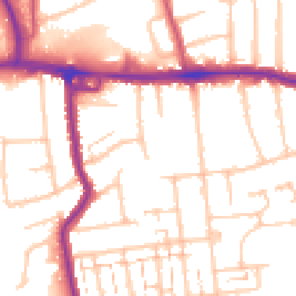 Daytime road noise heatmap for RM12 4BL