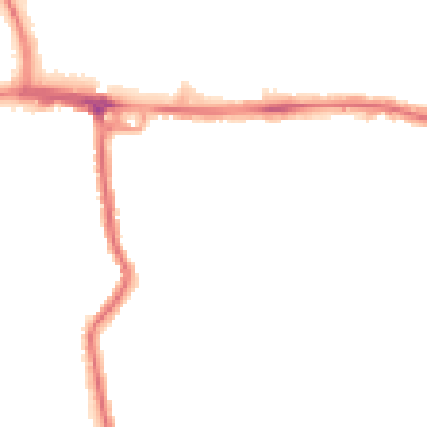 Night-time road noise heatmap for RM12 4BL