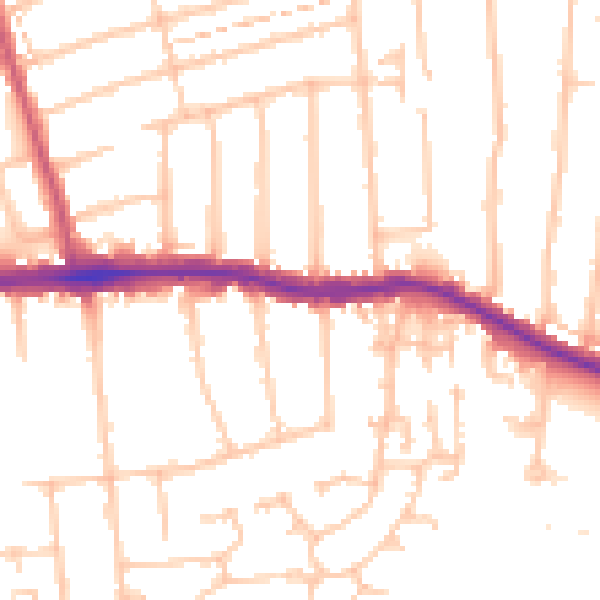 Daytime road noise heatmap for RM12 4SZ