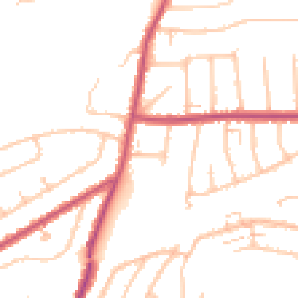 Daytime road noise heatmap for RM12 4YL