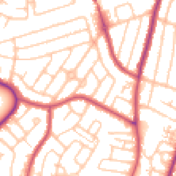 Daytime road noise heatmap for RM12 5HS
