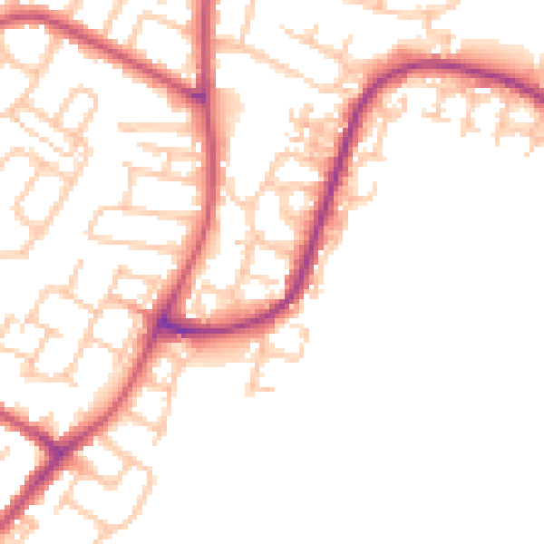 Daytime road noise heatmap for RM12 5PH