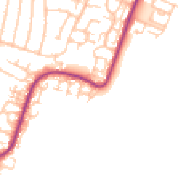 Daytime road noise heatmap for RM12 6TR