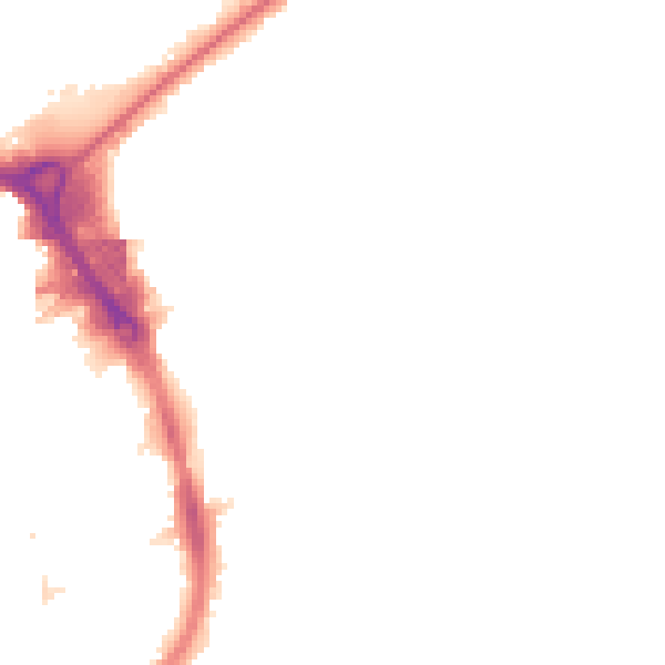 Night-time road noise heatmap for RM2 5AA