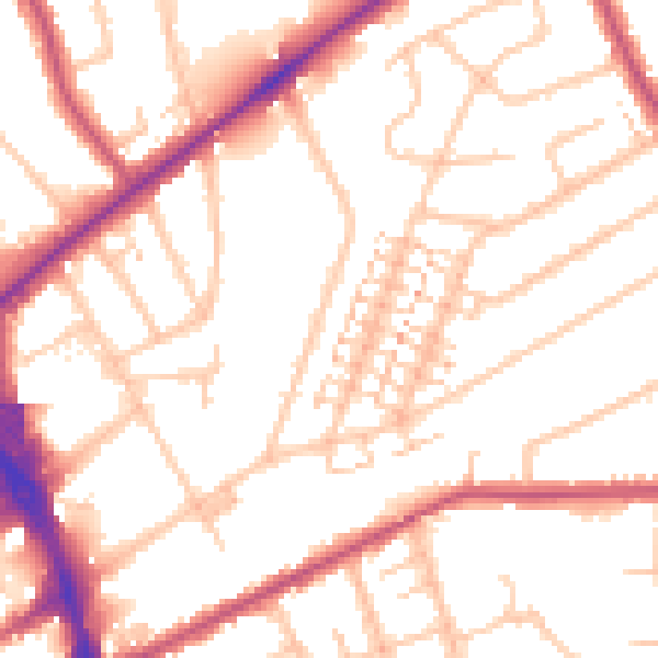Daytime road noise heatmap for RM2 5AL