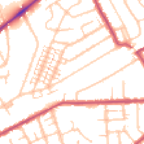 Daytime road noise heatmap for RM2 5AU