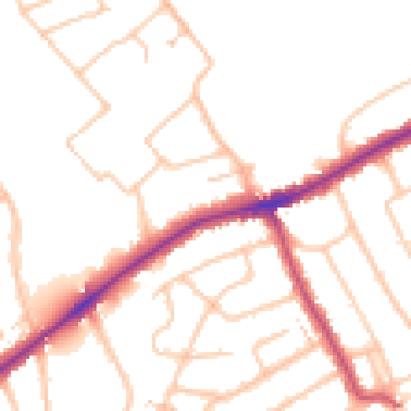 Daytime road noise heatmap for RM2 5EE