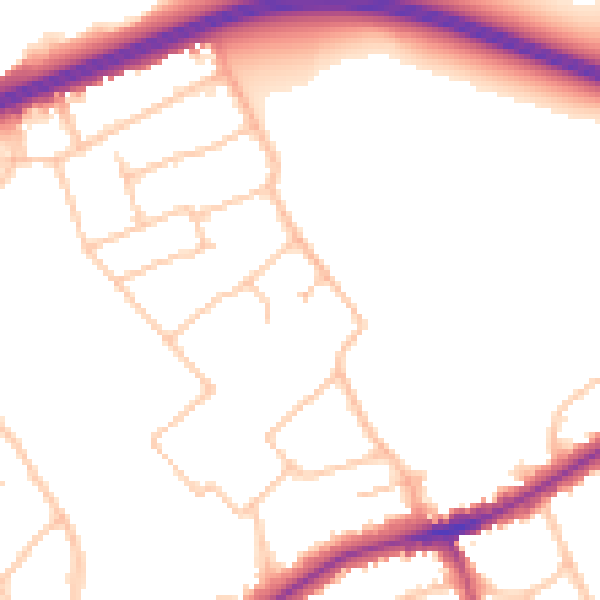 Daytime road noise heatmap for RM2 5GF