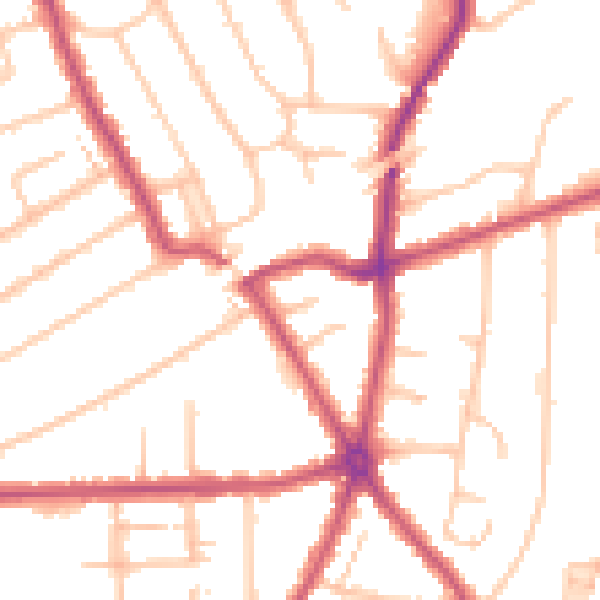 Daytime road noise heatmap for RM2 6BU