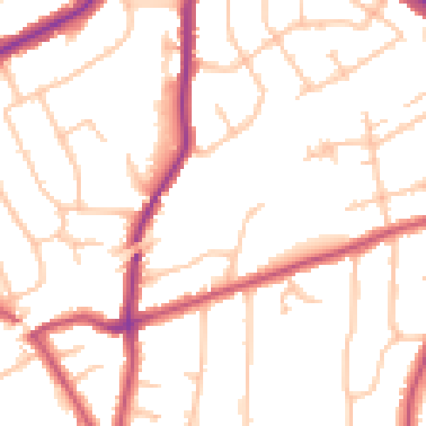Daytime road noise heatmap for RM2 6GD