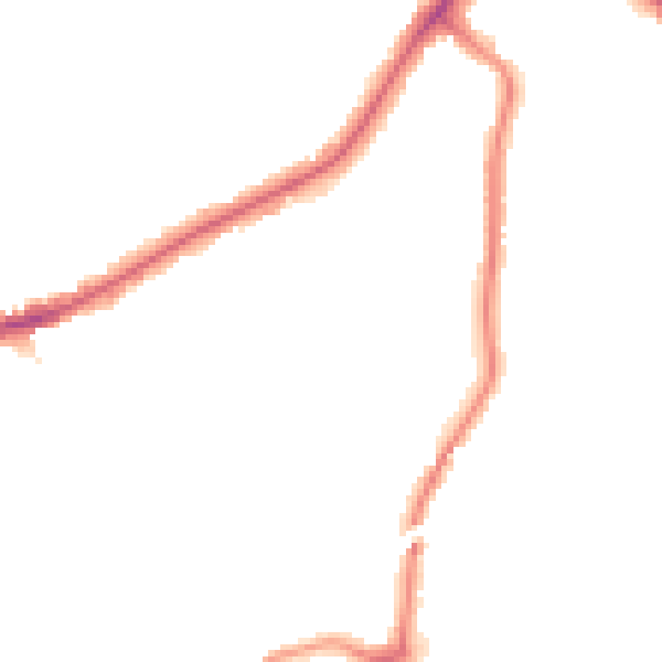 Night-time road noise heatmap for RM2 6HB