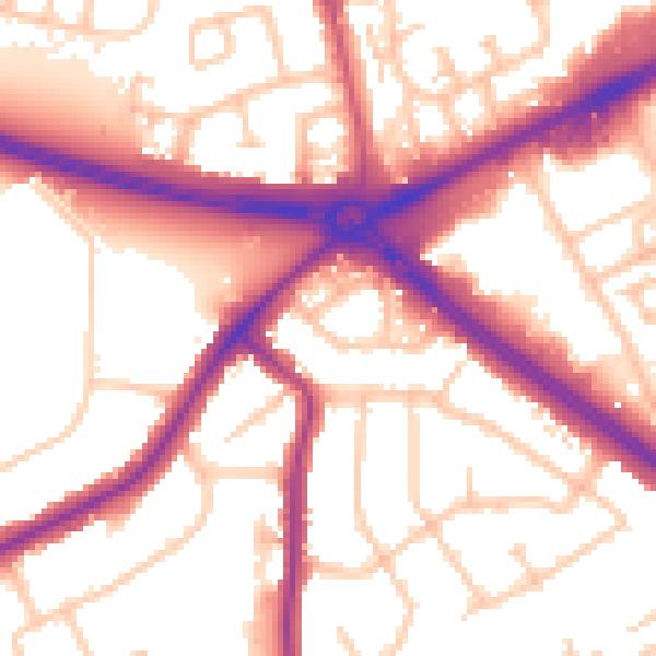 Daytime road noise heatmap for RM2 6NS