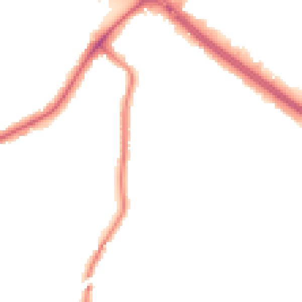 Night-time road noise heatmap for RM2 6QD