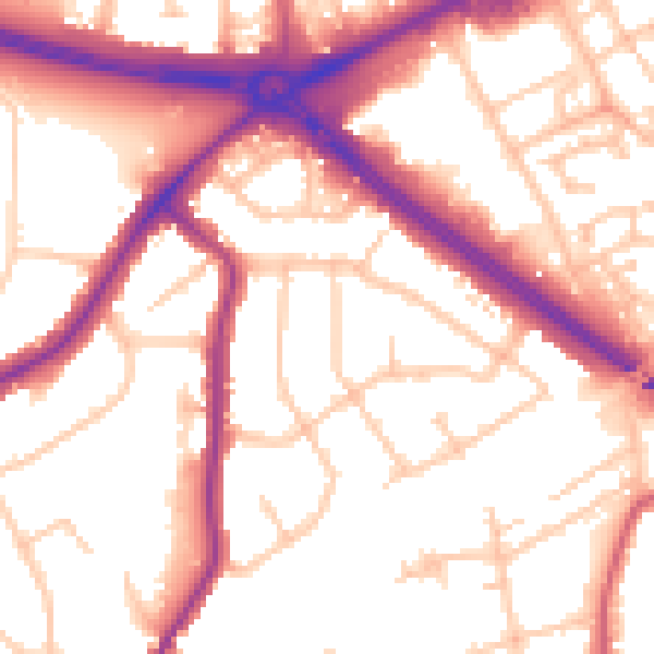 Daytime road noise heatmap for RM2 6RH