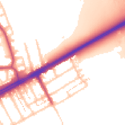 Daytime road noise heatmap for RM3 0AN